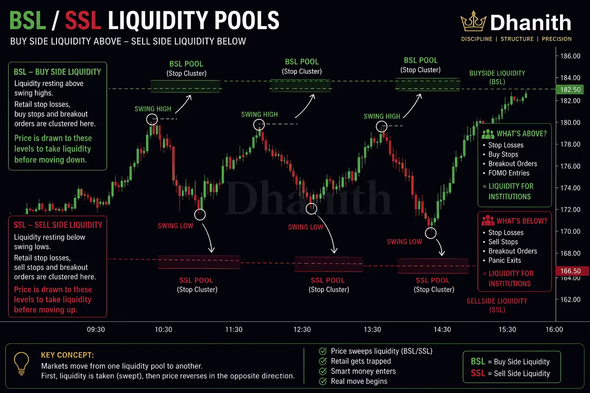 Institutional Liquidity Pools and Order Flow Charts